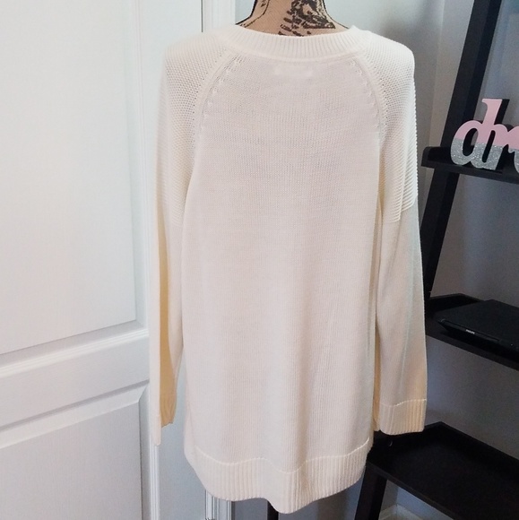 Calvin Klein Laced Front V-neck Sweater - Picture 3 of 6